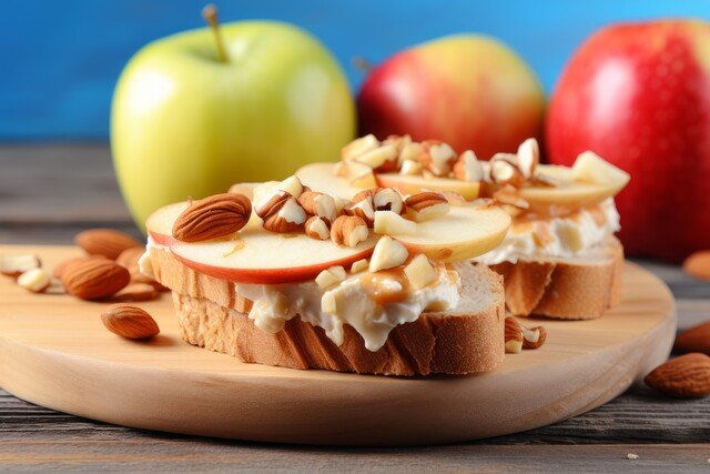 Apple slices with peanut butter